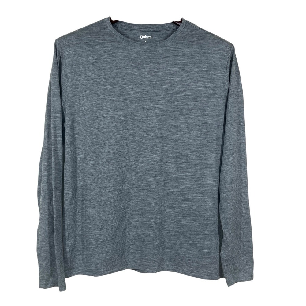 Quince 100% Merino Wool All-Season Long Sleeve Base Layer Mens M Gray Shirt
